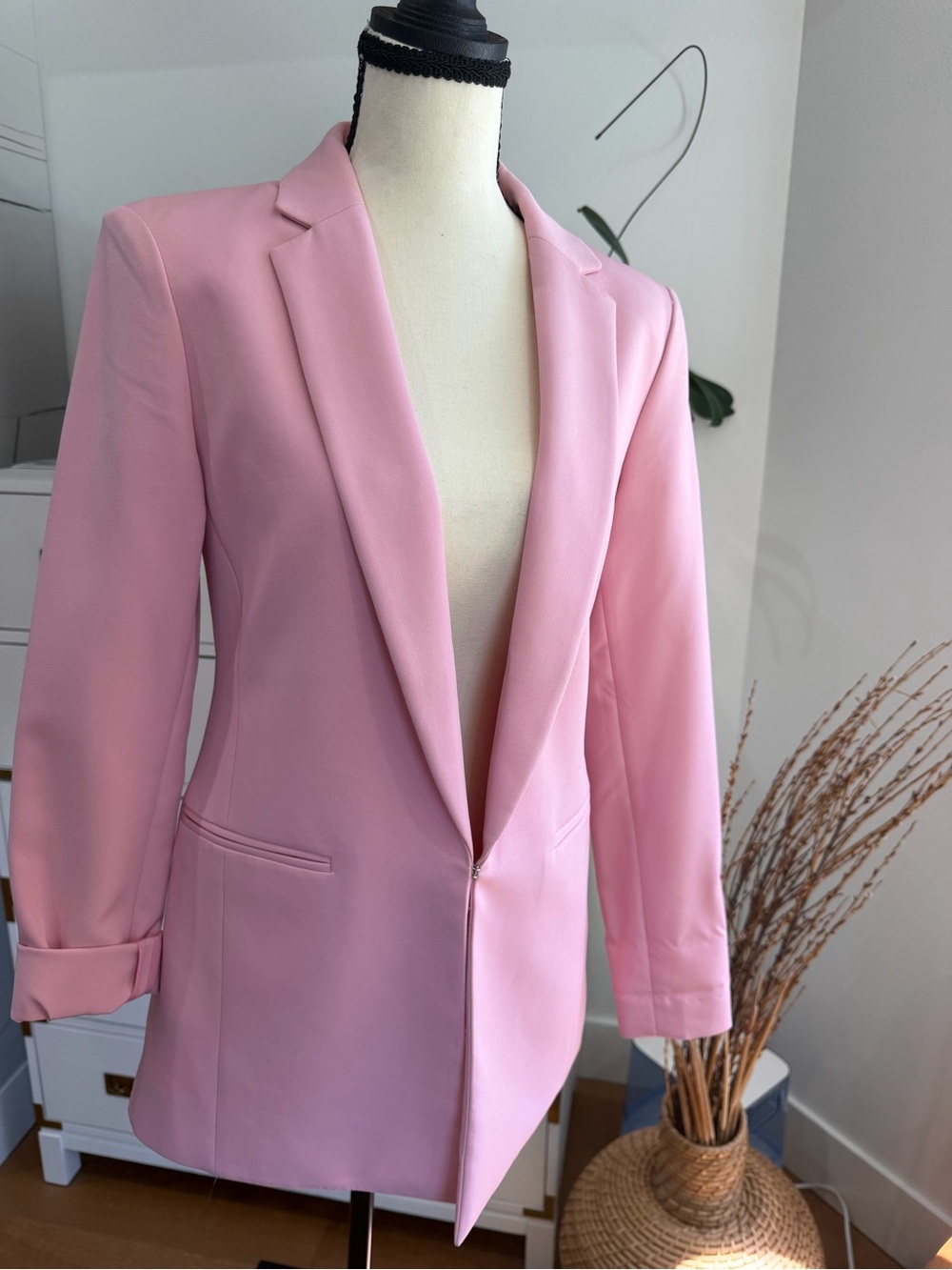 INC International Concepts Pink Single-Button Tailored Blazer